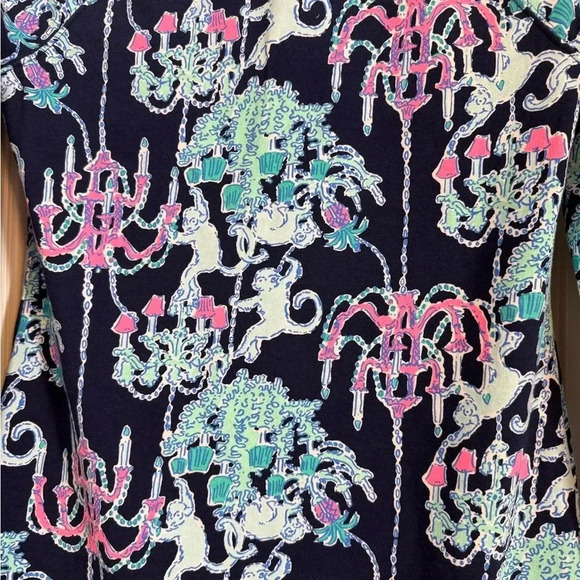 Lilly Pulitzer Skipper Dress Womens XXSmall Long Sleeve Pop Up Monkey Trouble - Picture 8 of 14